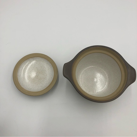 Vintage Denby Russet Covered Casserole Dish / Soup Pot England Approx 5"W X 3"H. - Picture 3 of 6